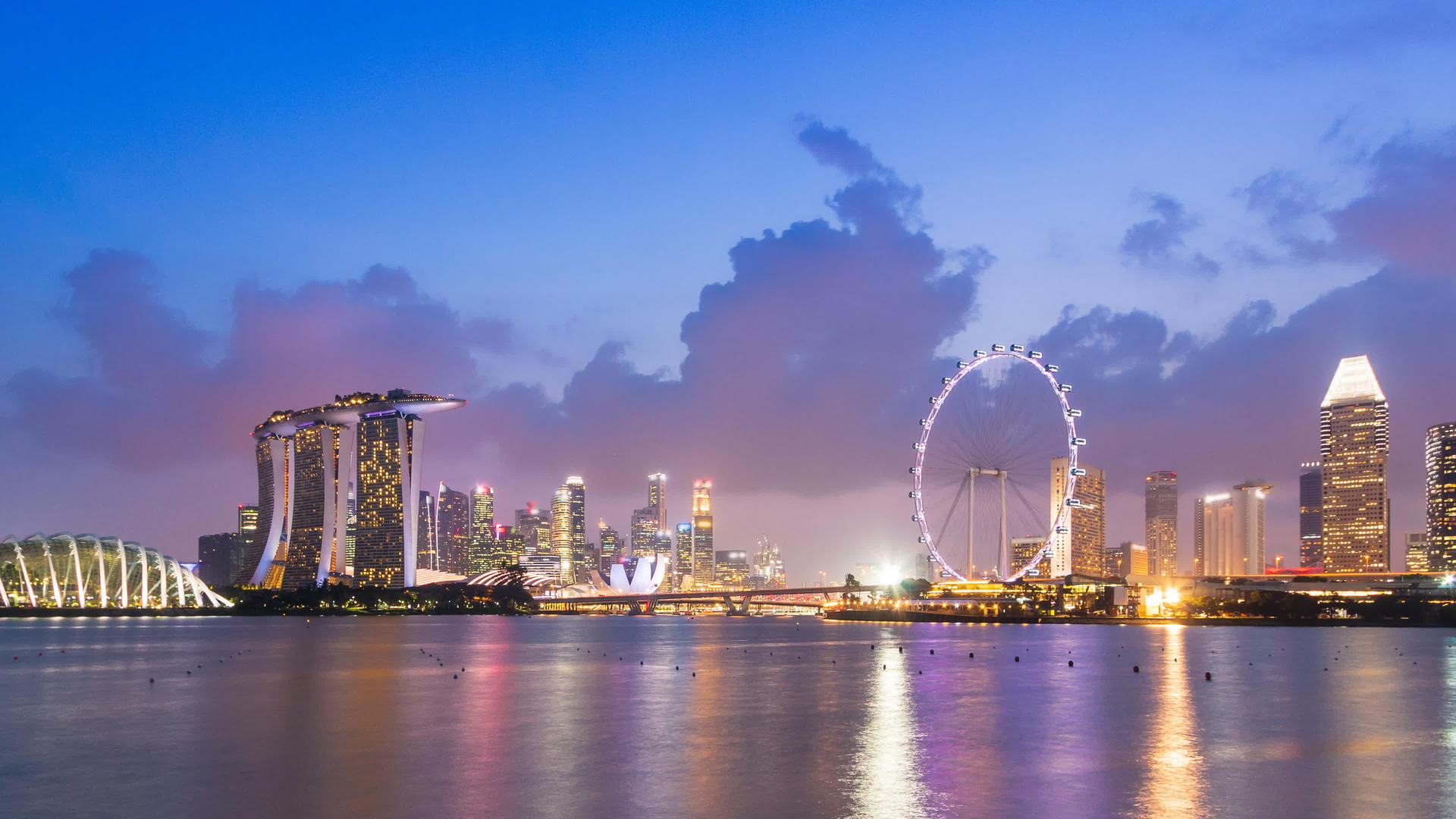 从日出到白天Singapore城市风景4k时间间隔视频的预览图