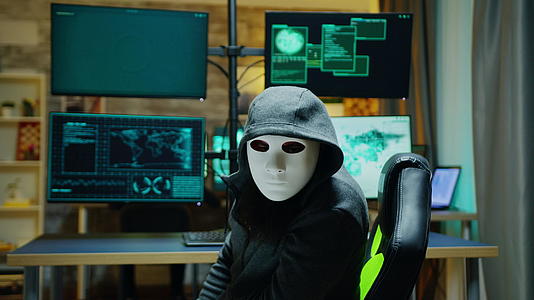 蒙面黑客戴着套帽隐藏身份视频的预览图