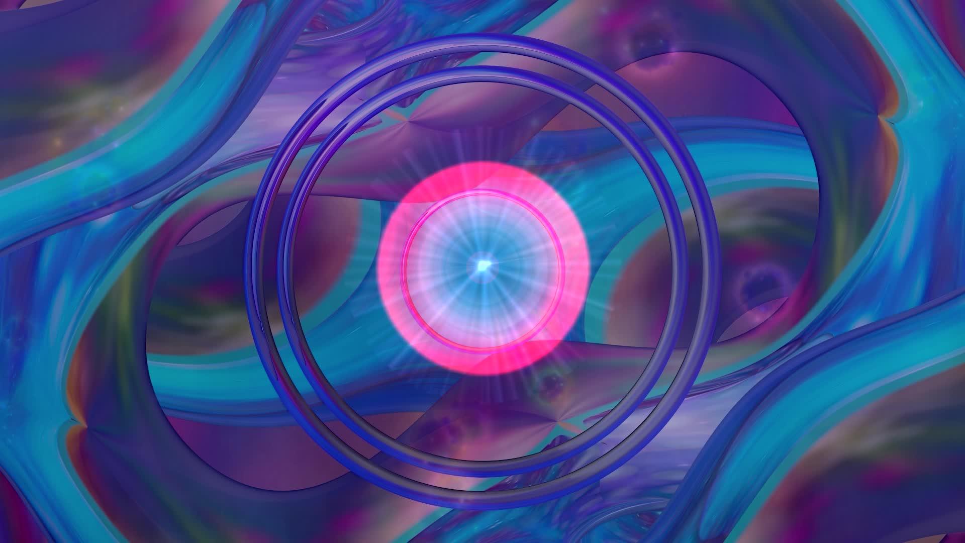 抽象的蓝色背景带有一个移动的圆形视频的预览图