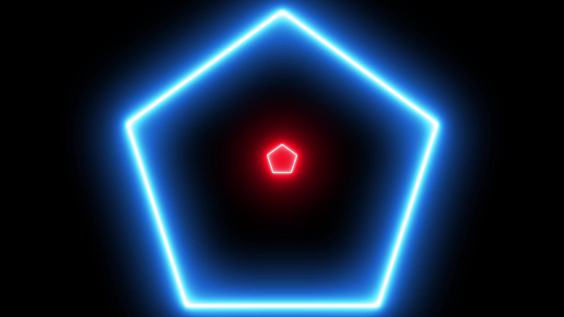 抽象背景带有五角形光闪动画视频的预览图