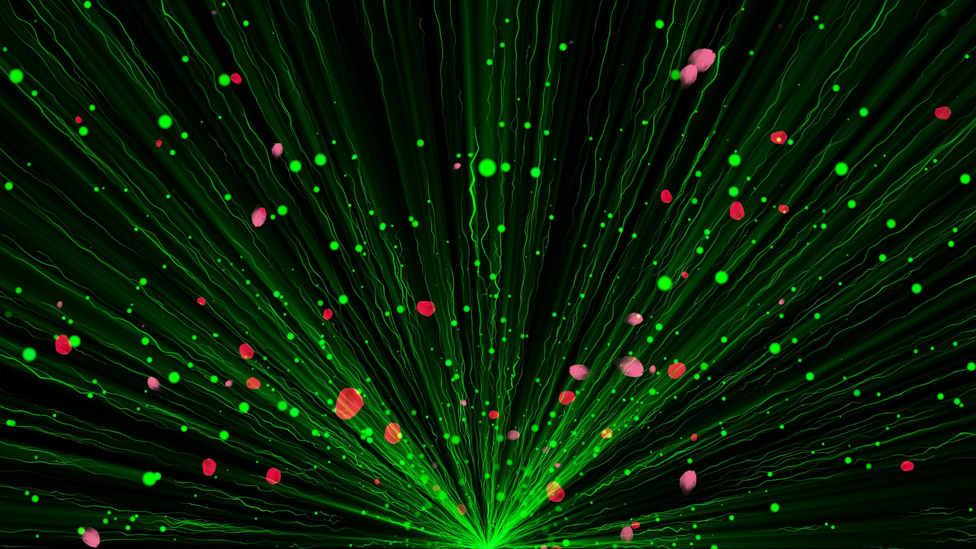 4K唯美抒情的绿色粒子背景素材视频的预览图