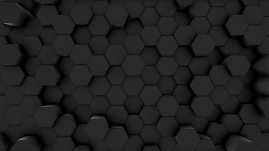黑色未来棱镜六角形蜂梳在简单背景下的运动设计和技术视频的预览图