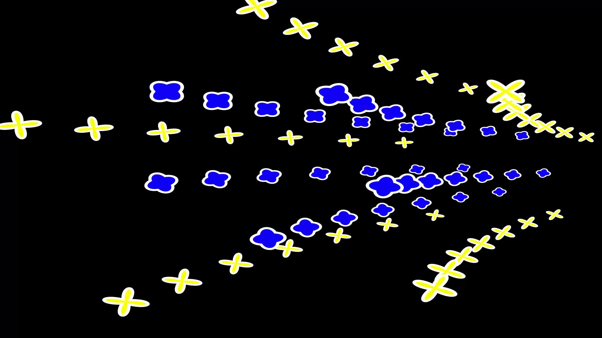 黑色背景上不同几何形状的颜色多彩循环视频的预览图