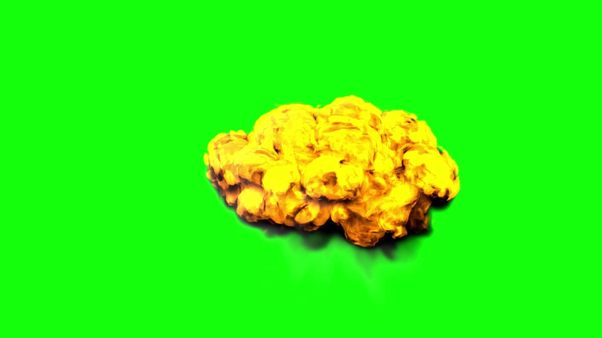 高速火球爆炸的绿色背景V视频的预览图
