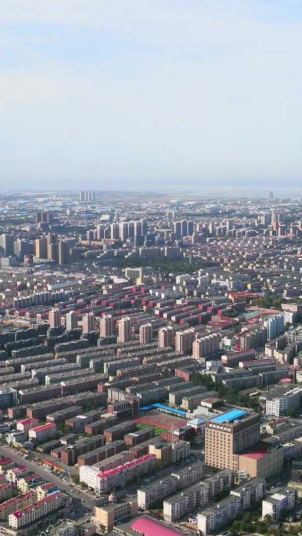 营口市城市建筑入海口分界风光天际线视频的预览图