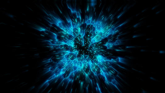 4K蓝色爆炸冲击波动画合成视频的预览图