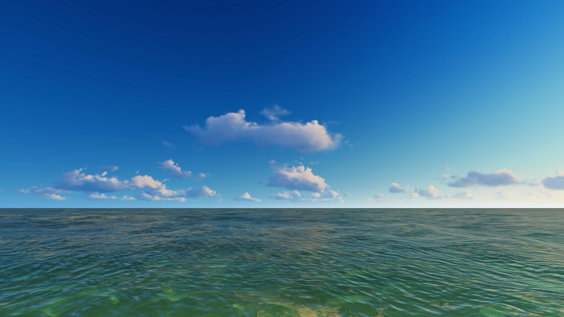 蓝天白云唯美大海背景视频视频的预览图