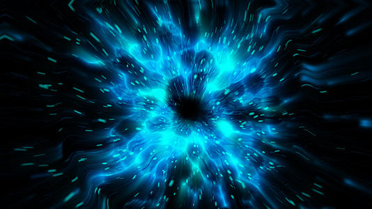 4K蓝色抽象粒子爆炸冲击波动画视频的预览图