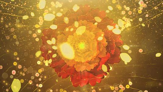 唯美光效金色花朵旋转合成背景视频视频的预览图