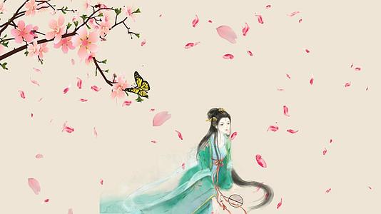 古风水墨美女中国风背景视频的预览图