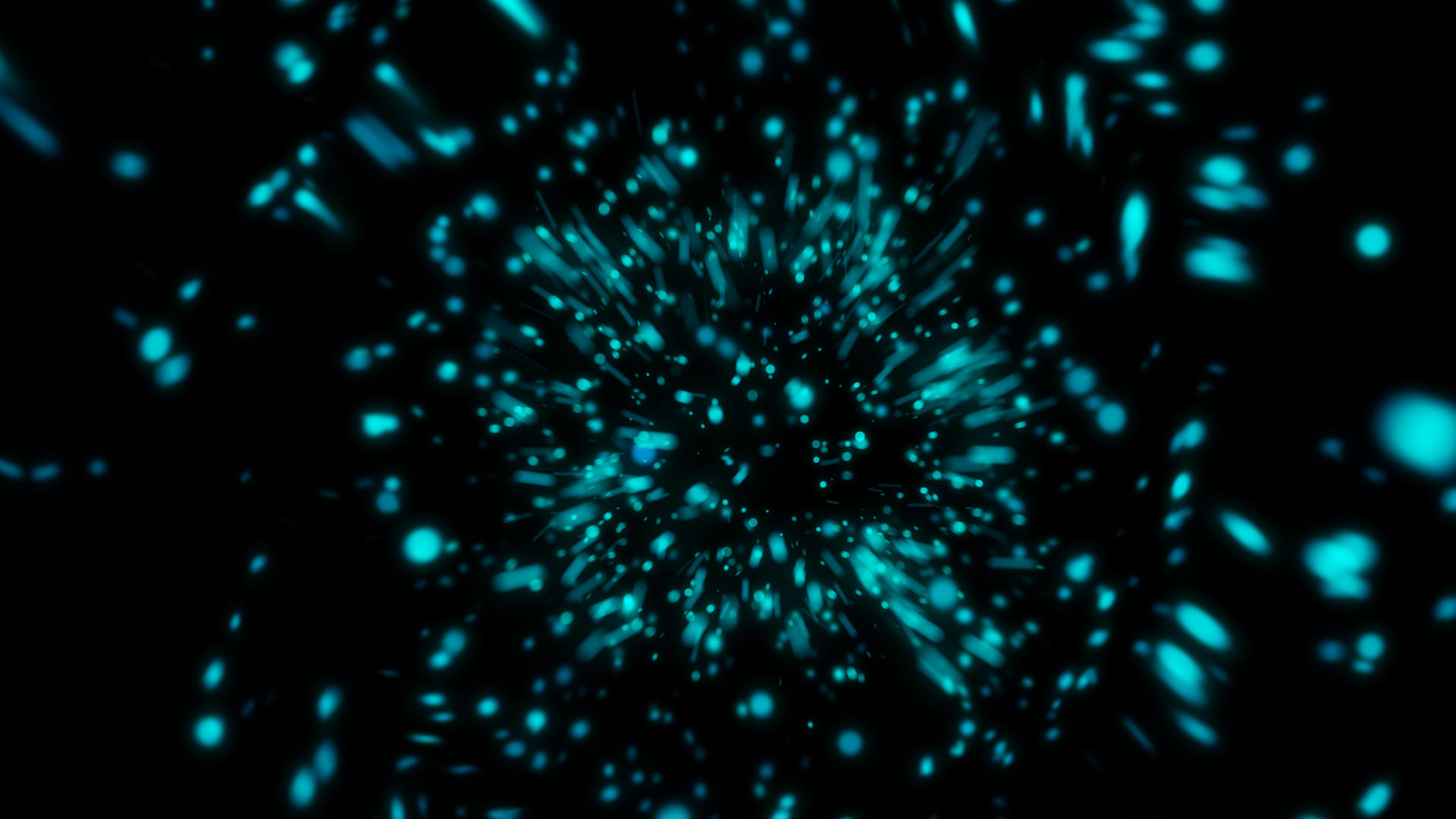 4K蓝色粒子爆炸冲击波动画合成视频的预览图