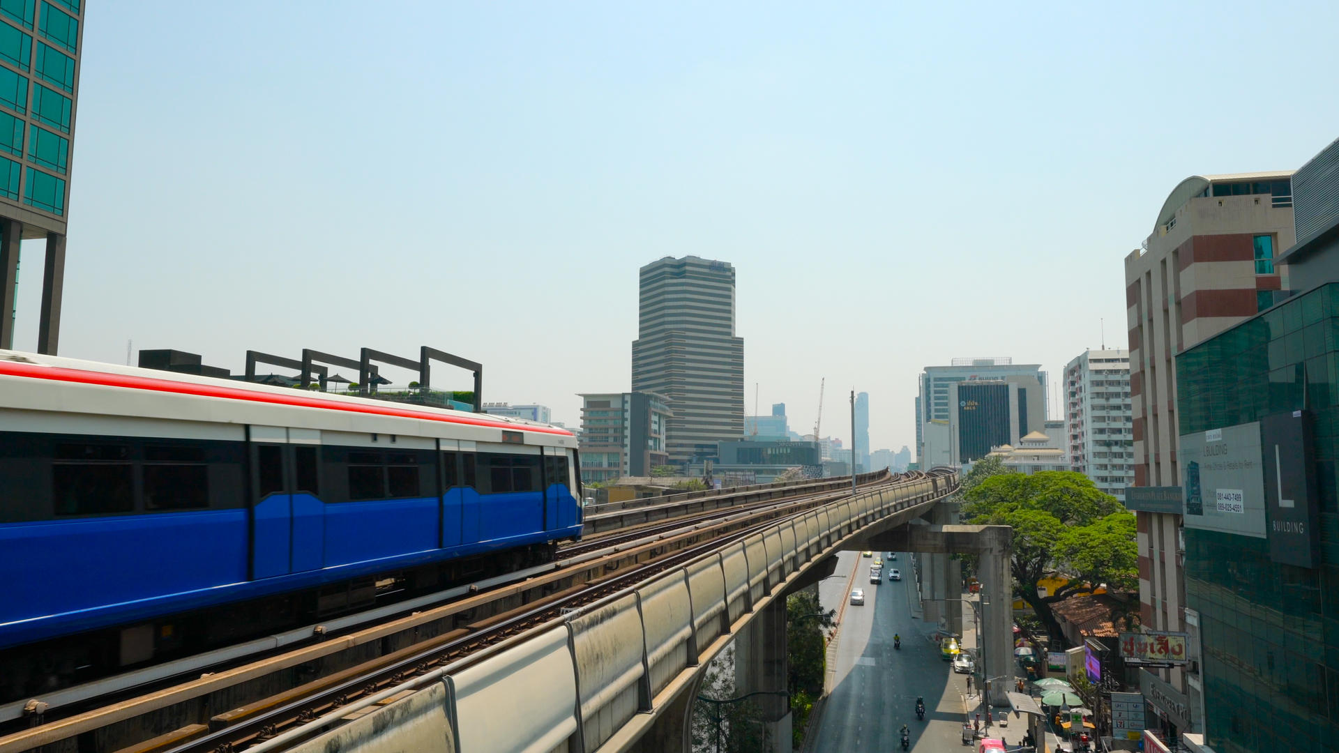 泰国曼谷城市轻轨地铁轨道交通合集4K视频的预览图