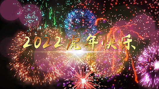 新年喜庆烟花文字标题PR模板视频的预览图