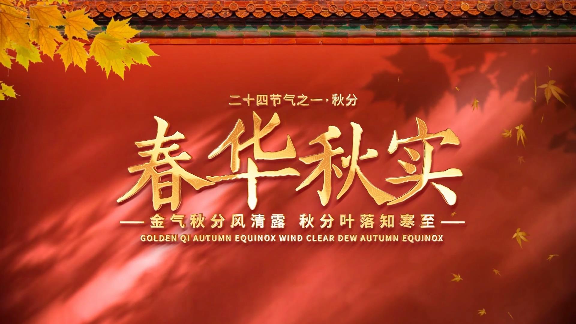 简洁大气秋分文字片头显示AE模板视频的预览图