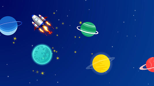 卡通宇宙星球背景4k视频的预览图