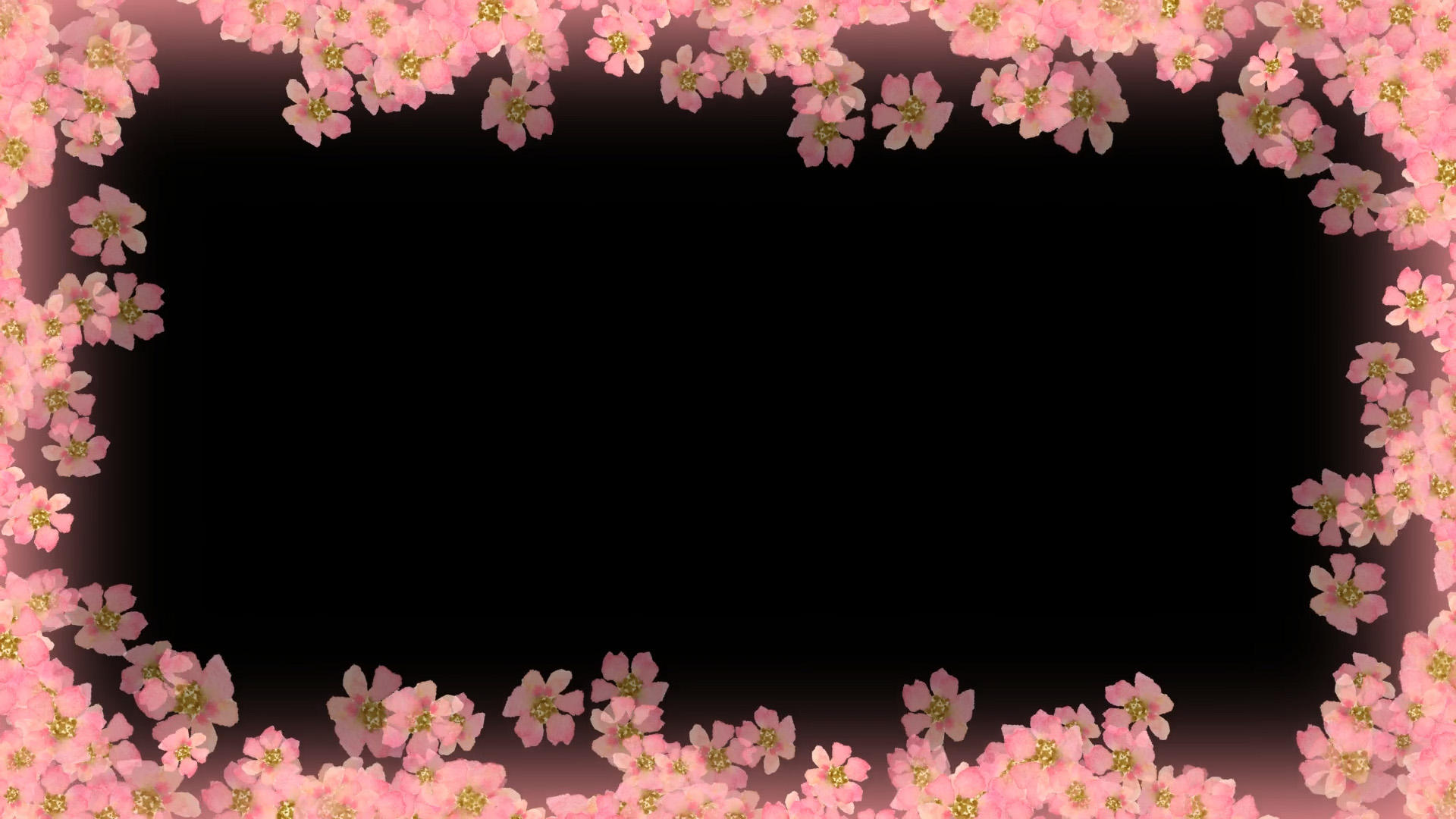 水彩粉花边框视频的预览图