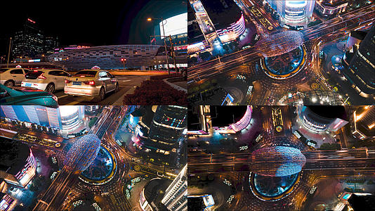 8K【城市宣传片】上海延时车流五角场合集视频的预览图