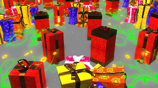 4K新年礼物礼盒背景视频的预览图