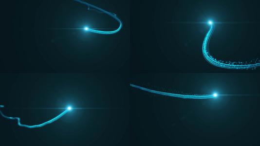一组蓝光带光线粒子动画动画视频的预览图