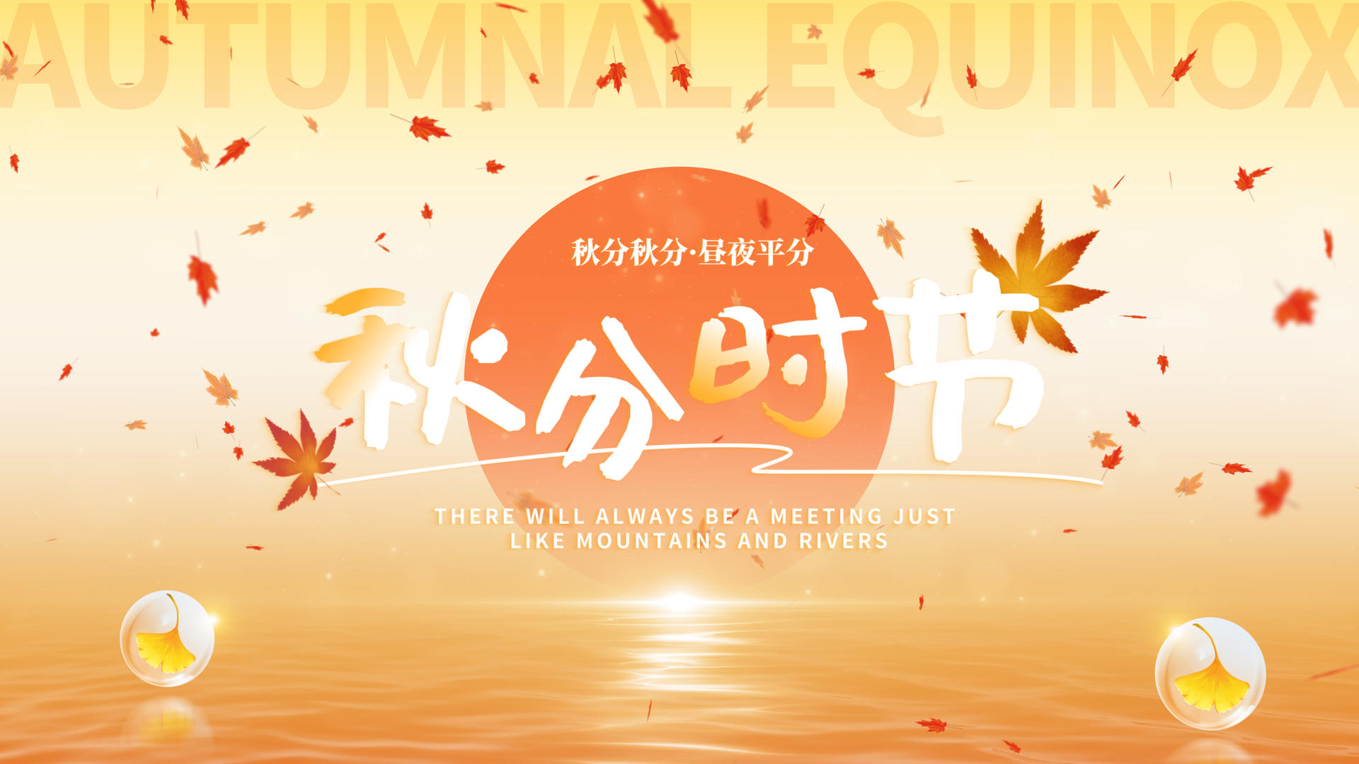 二十四节气秋分意境片头展示视频的预览图