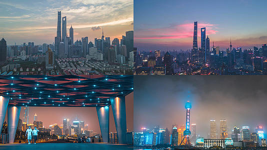 8K【城市宣传片】上海延时陆家嘴夜景合集视频的预览图
