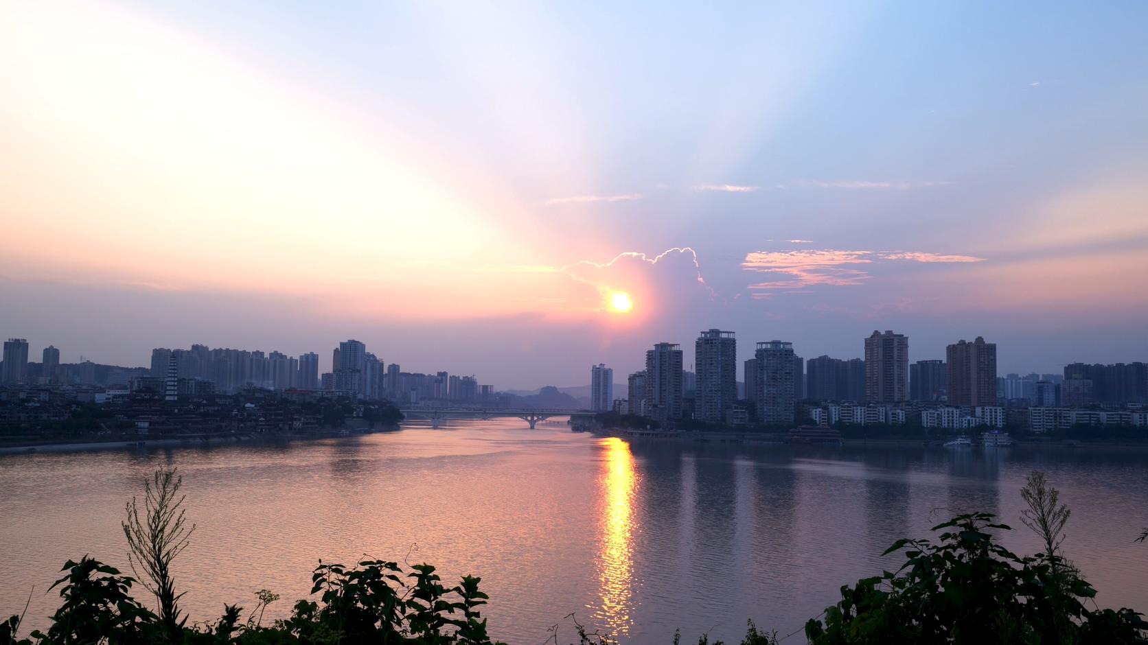 重庆市合川区江景实拍视频素材视频的预览图
