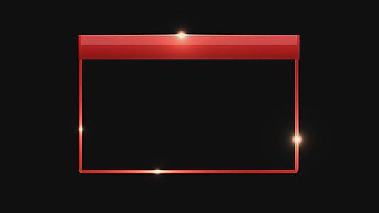 科技感红色边框人物采访照片边框透明底带通道视频素材视频的预览图