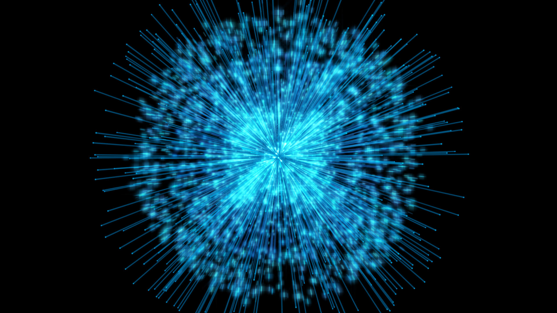 蓝色绚丽粒子光线爆散视频的预览图