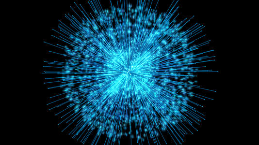 蓝色绚丽粒子光线爆散视频的预览图