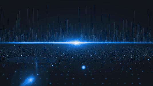 蓝色科技空间光效粒子升腾背景视频素材视频的预览图