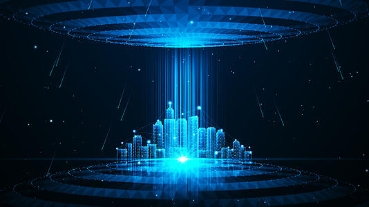4K科技宇宙浩瀚星空城市背景视频的预览图