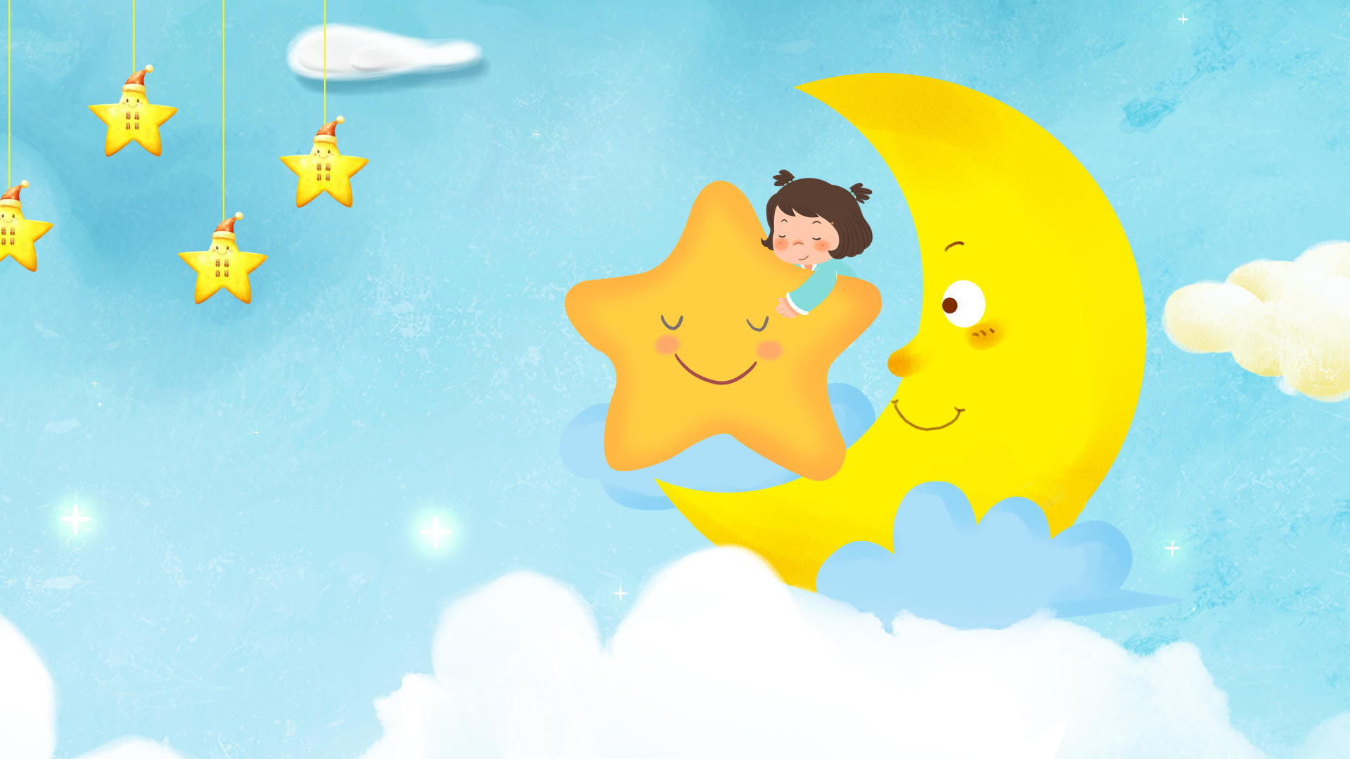 月亮星星卡通背景视频的预览图