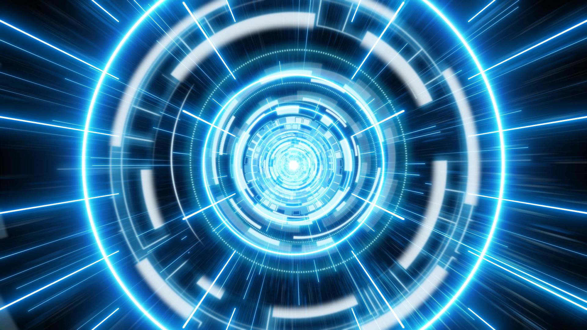 酷炫的流动光线科技感穿梭隧道动画视频的预览图