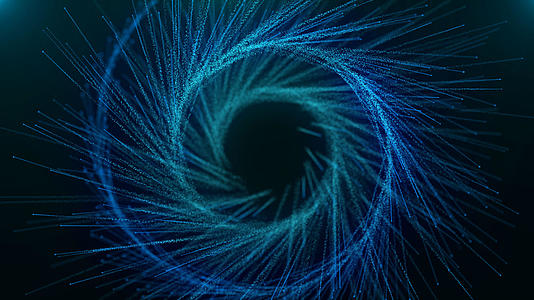 震撼唯美蓝色螺旋抽象粒子光环背景视频的预览图