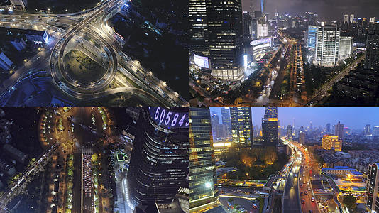 4K【城市宣传片】上海航拍夜景道路合集视频的预览图