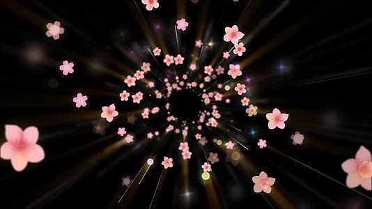大气唯美粒子花朵穿梭背景视频元素视频的预览图