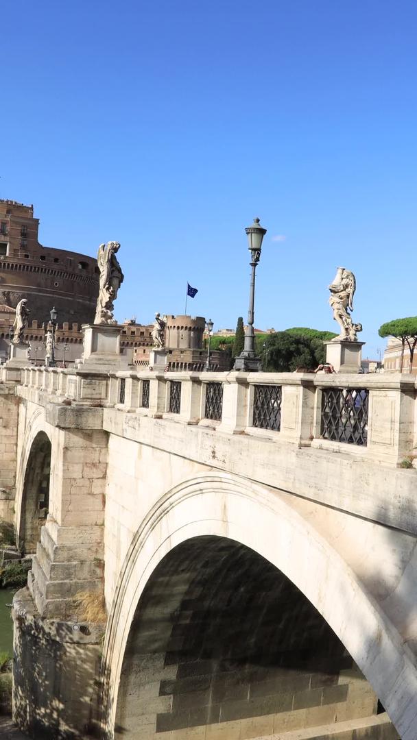 著名的意大利首都罗马旅游景点圣天使城堡延时视频视频的预览图