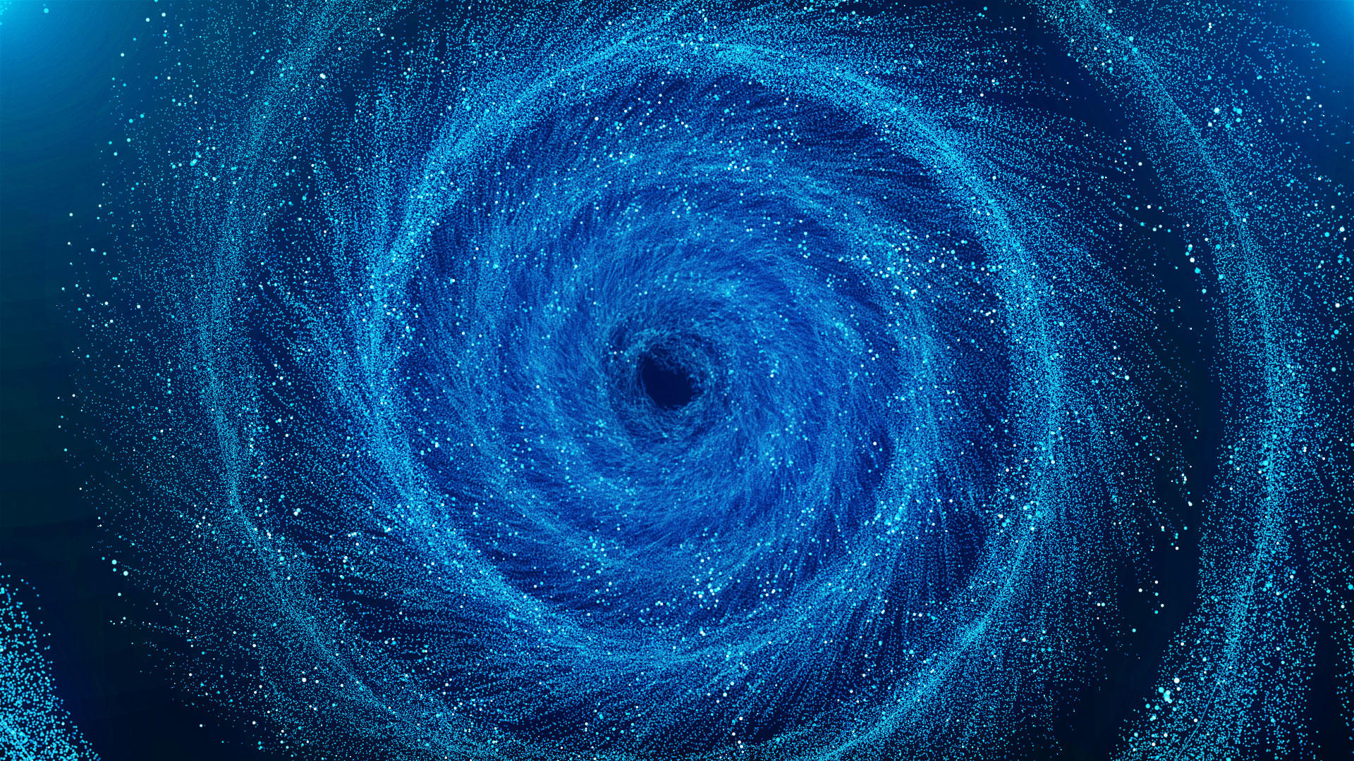 震撼唯美蓝色黑洞螺旋漩涡抽象粒子背景视频的预览图
