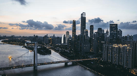 广州猎德大桥城市夜景视频的预览图