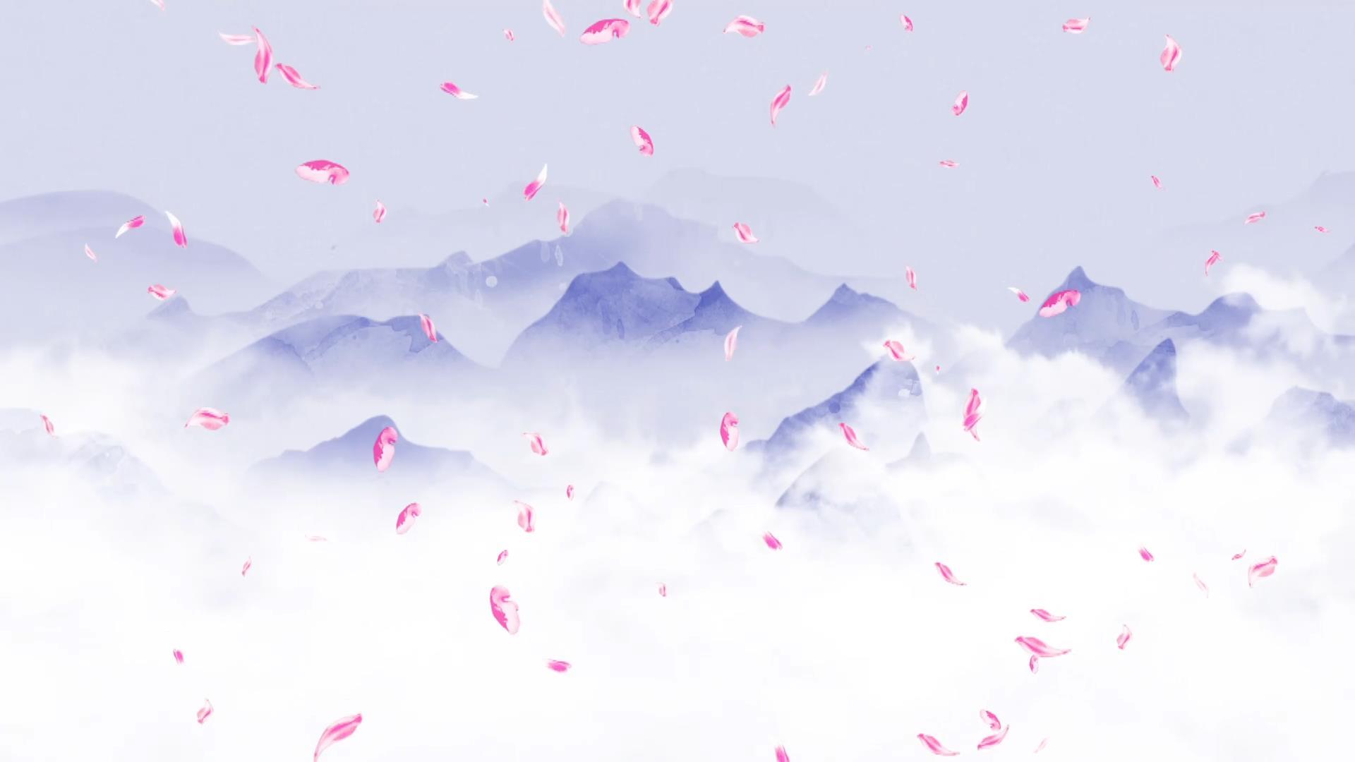 中国风山间舞台背景视频的预览图