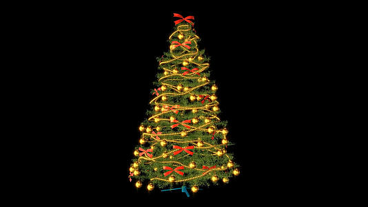 透明通道圣诞树装饰素材视频的预览图