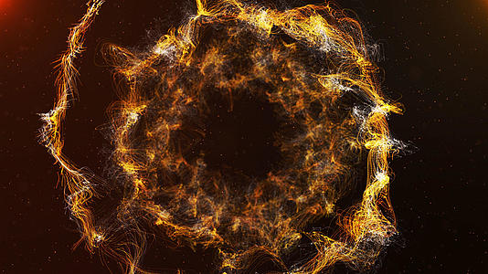 唯美魔幻红色金色火焰抽象粒子漩涡背景视频的预览图