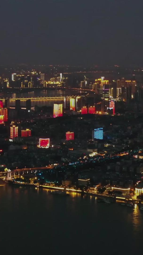 航拍武汉城市灯光秀夜景视频的预览图