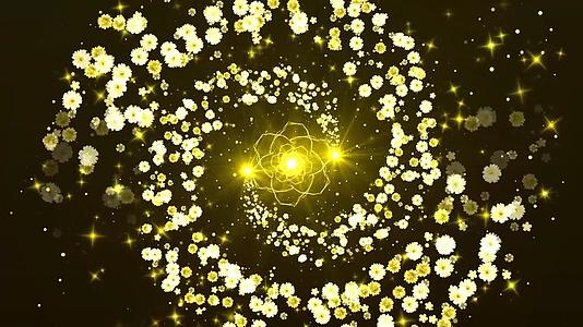 金色大气唯美动态粒子花朵旋转视频背景元素视频的预览图