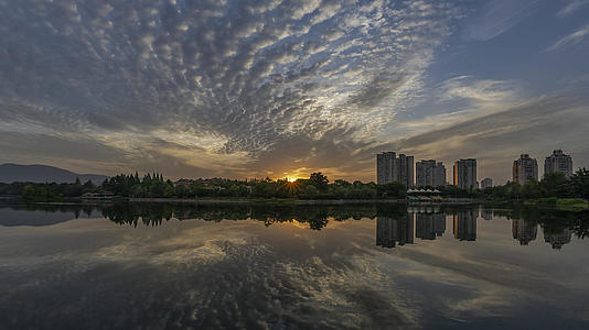 4K南京月牙湖延时摄影素材视频的预览图