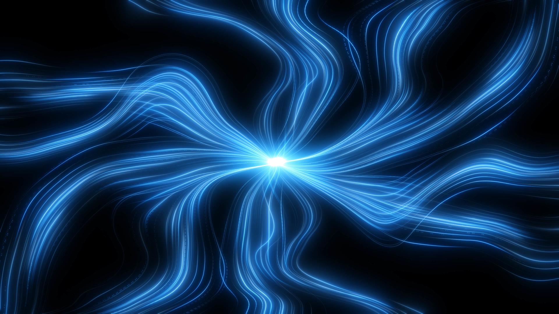 五彩缤纷的光晕粒子能量线汇聚汇聚视频的预览图