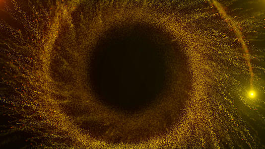 震撼唯美金黄色螺旋抽象粒子背景视频的预览图