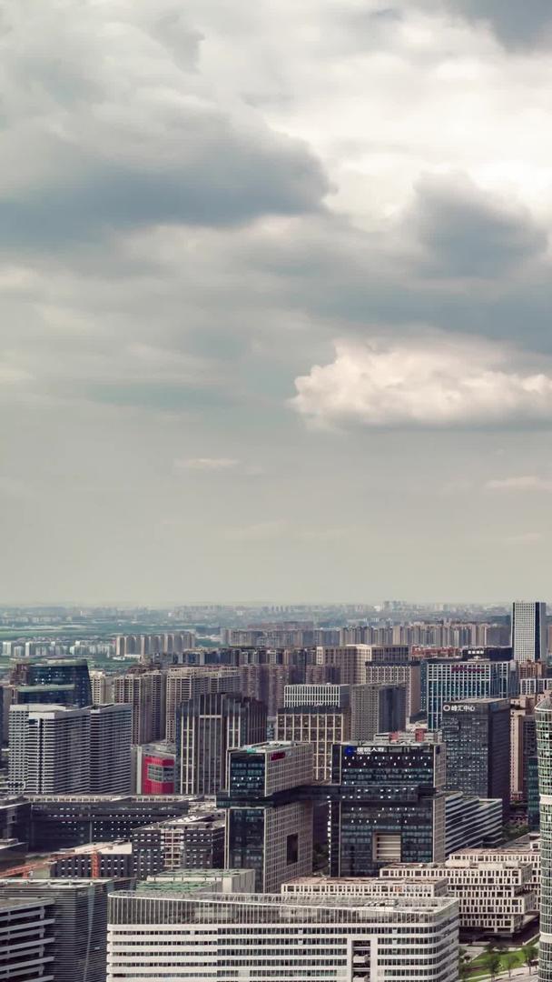 CBD城市成都宣传片素材蓝天白云好天气全景延迟素材视频的预览图