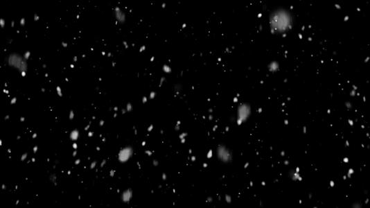 动态唯美4K雪花飘落透明背景视频素材视频的预览图