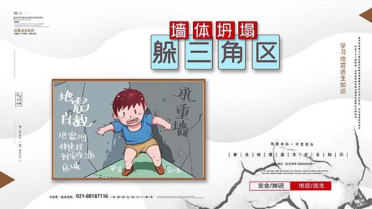 防震宣传动画科普ae模板视频的预览图